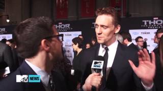 Tom Hiddleston Breaks Into Tears At Thor 2 Premiere [upl. by Tab]