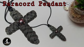 How to make a Paracord cross pendant Paracord necklace [upl. by Ahsikrats]