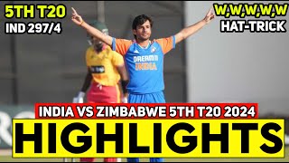 India vs Zimbabwe 5th T20 Highlights 2024  IND vs ZIM 2024  IND vs ZIM 5th T20 Highlights 2024 [upl. by Zeidman459]