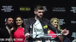 ROCKY FIELDING ON FACING CANELO ALVAREZ NYC PRESSER [upl. by Eiromem]