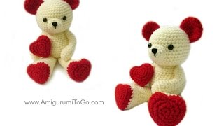 Amigurumi Valentine Teddy Bear Part One [upl. by Alih]