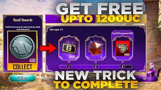 Got 1200 Free UC Pack  31 Update New Event  Get Free Recall Tokens  PUBGM [upl. by Lachus892]