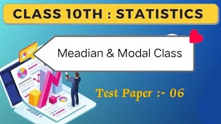 Class 10th Maths Part 1  Class 10th Statistics Test Paper 06 Solution [upl. by Tremml]