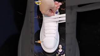 Fast sneakers tying design without knots Tie tips shoes lace style tips shorts [upl. by Enifesoj]