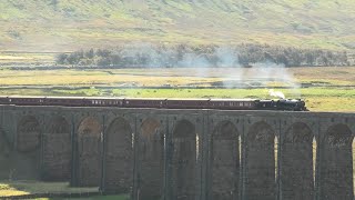 44871 struggling across Ribblehead viaduct [upl. by Ahsiled]