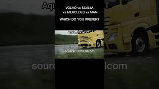 VOLVO vs SCANIA vs MERCEDES vs MAN WHICH DO YOU PREFER shorts volvo scania mercedestruck man [upl. by Samtsirhc140]