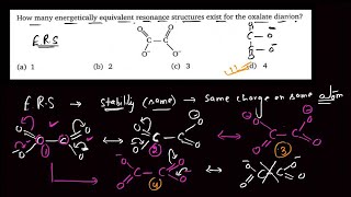 How many energetically equivalent resonance structures exist for the oxalate dianion [upl. by Niatsirk]