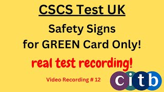 CSCS Card UK  CSCS Test 2024  CSCS Test for Green Card  cscscard uk  12 safetysigns [upl. by Anaitit]