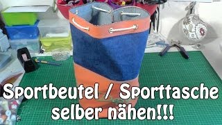 SPORTBEUTEL  SPORTTASCHE SELBER NÄHEN I DIY  Nähen für Anfänger I Tutorial [upl. by Ylrehc]