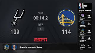 San Antonio Spurs  Golden State Warriors  NBA Inseason Tournament on ESPN Live Scoreboard [upl. by Roberts251]