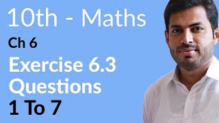 Class 10 Math Chapter 6  Exercise 63 Question 1 to 7 10th Class Math Chapter 6 [upl. by Fern]