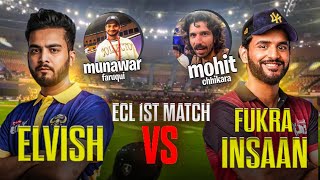 ECL Match Day Fukra Insaan Vs Elvish Yadav Nail Bitting Match  ecl punjabveers [upl. by Aremaj641]