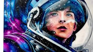 Time lapse drawing Gardner Elliot Asa Butterfield [upl. by Yelac]