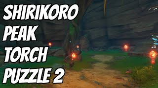 How to complete Shirikoro Peak Torch Puzzle 2  Genshin Impact [upl. by Eberto]