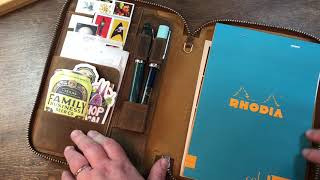 Galen A5 Folio in Crazy Horse Brown Penpal amp Letter Writing Setup Happy InCoWriMo [upl. by Woodhouse309]