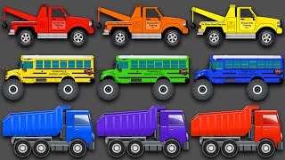 Mixing Colors Street Vehicles Construction Equipment amp Monster Trucks  Learn Colours for Children [upl. by Atilef]