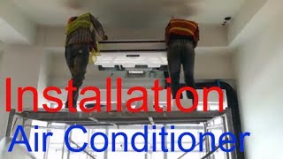 Installation Under Ceiling Air Conditioner  HVACR Installation Video [upl. by Nnaira492]