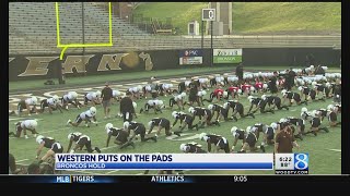 WMU football has first practice in pads [upl. by Honey]