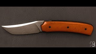 Couteau « liner lock » custom par Guy Poggetti  Micarta et Elmax [upl. by Mendez]