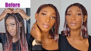 HOW TO Refresh OLD BOXBRAIDS To Look NEW AGAIN braidedhairstyles boxbraids [upl. by Rialc]