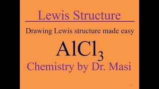 How to Draw Lewis Structure for AlCl3 Aluminum Chloride [upl. by Trager]