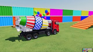 TRANSPORTING PIXAR CARS amp FRUITS WITH COLORED amp JOHN DEERE vs CLAAS vs TRACTORS  BeamNGdrive 190 [upl. by Iohk29]