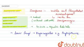 Zoospores are  12  Mock test 26  BIOLOGY  AAKASH INSTITUTE ENGLISH  Doubtnut [upl. by Tebasile]