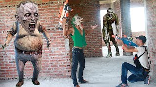 Action Female SWAT task Police Nerf guns Zombie bites Joker Monster Nerf war [upl. by Naenej]