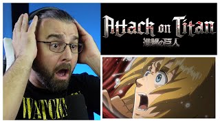 ATTACK ON TITAN 1X5 REACTION REUPLOAD First Battle The struggle for Trost part 1 [upl. by Nylorahs]