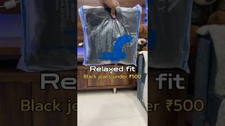 Relaxed fit black jeans under ₹500🔥  jeans relaxedfit mensfashion relaxedjeans style shorts [upl. by Drhcir]