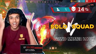 SOLO VS SQUAD AGAIN FULL MAP GRANDMASTER LOBBY 🔥 15 KILLS 😮  PC GAMEPLAY [upl. by Atinat]