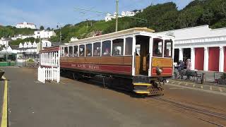 Manx Electric Railway Car No20  Trailer 40 departing Douglas [upl. by Ahsiled]