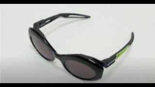 Balenciaga Sunglasses ModelBB0053S Color005 BlackGreenGrey Lenses [upl. by Mcquoid110]