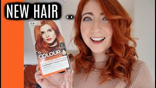 DYING MY HAIR COPPER  Superdrug Performance Permanent Hair Dye Copper Burst 74 [upl. by Alletniuq]