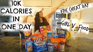 10000 CALORIE CHALLENGE  Girl V FOOD  EPIC CHEAT DAY – Katie Corio [upl. by Ias]