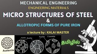 MICRO STRUCTURES OF STEEL IN TAMILALLOTROPIC FORMS OF PURE IRON IN TAMILENGINEERING MATERIALS [upl. by Sukram]