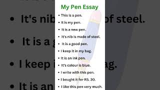 My Pen Essay  My Pen Essay 10 Lines english mypen shorts [upl. by Atteuqram447]