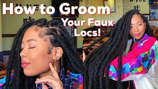 How to Groom Your Faux Locs  Tackle Frizz amp RepairRetwist Locs [upl. by Aloek]