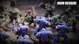 Ultramarines VS Orks Mortwald Vigilus Narrative 40k battle [upl. by Moulden744]