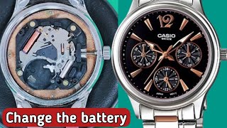 How to change the battery Casio LTP2085 watch [upl. by Namsu]