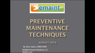 Best Practices Webinar Preventive Maintenance Techniques [upl. by Docile]