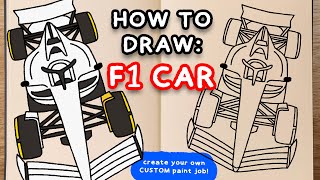 How To Draw F1 CAR step by step tutorial [upl. by Nauaj]