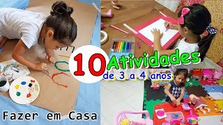 10 DICAS de ATIVIDADES DE 3 A 4 ANOS  Fazer em CASA [upl. by Seumas]