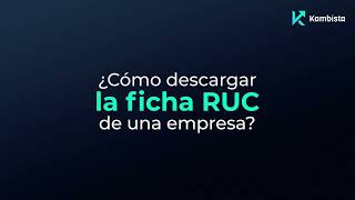 ¿Cómo descargar mi ficha RUC de empresa [upl. by Joris]