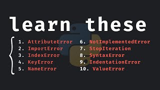 10 Python Errors Explained In 15 Minutes [upl. by Oicafinob]