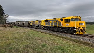 TasRail 2053 2054 46 Coal train crossing Perth Mill Road [upl. by Aisset]