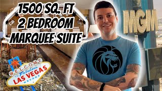 Ultimate MGM Grand Las Vegas Marquee Suite Tour 1500 SQ FT 2 Bedroom Review [upl. by Naxela622]