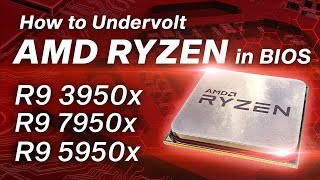 How to undervolt AMD ryzen 5950x 7950x 3950x 5900x 7900x in BIOS to reduce CPU temp Overheating [upl. by Illac]