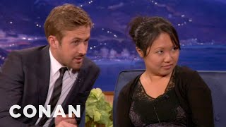 Ryan Gosling Drafts An Interview Buddy From The Audience  CONAN on TBS [upl. by Ynetruoc975]