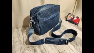 BORSA tracolla di JEANS fai da te  cartamodello GRATIS [upl. by Myrta]